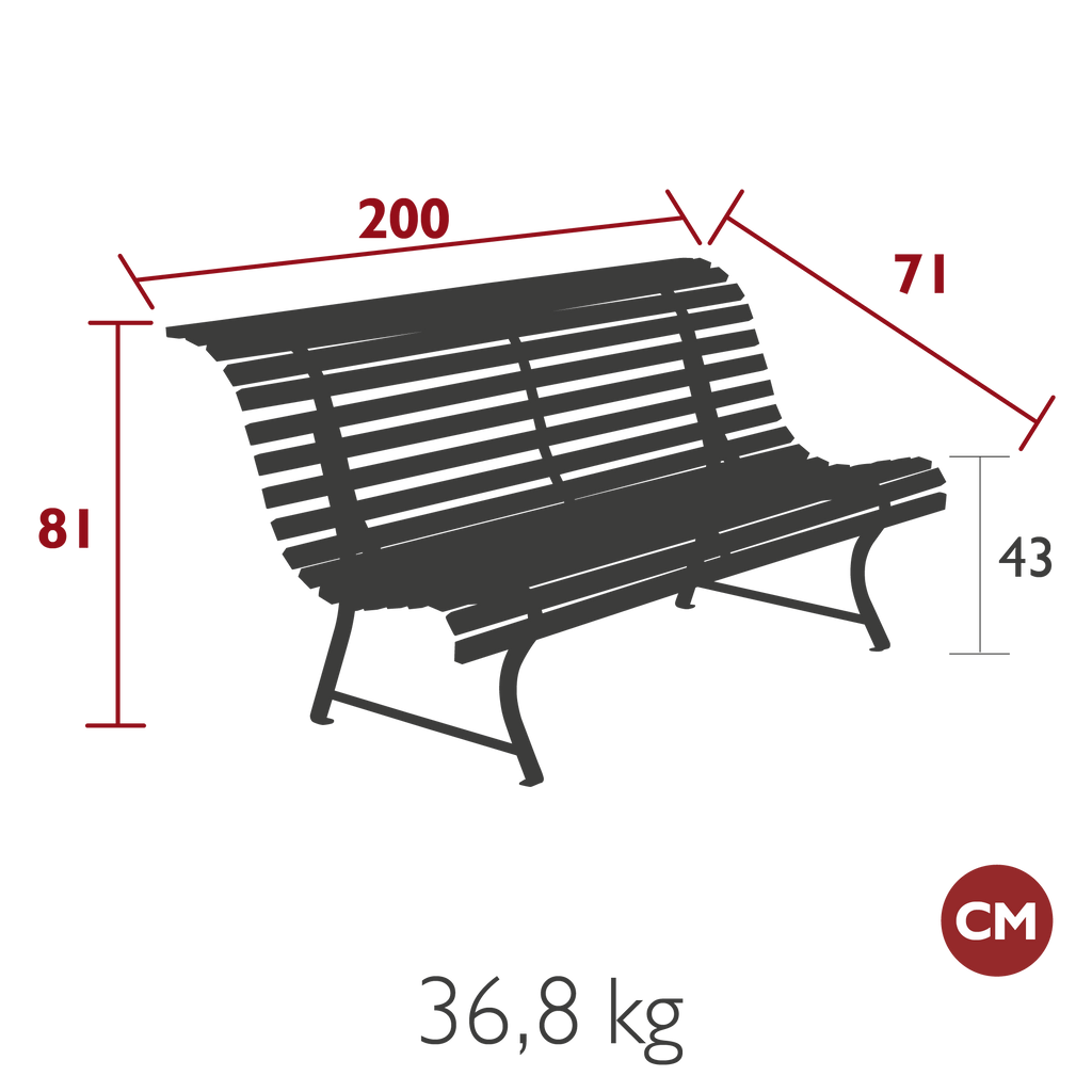 Fermob - Louisiane Bench 200cm