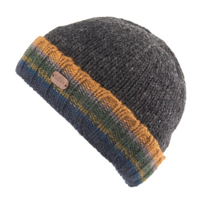 KuSan - Beanie Pull On with Turn Up Charcoal