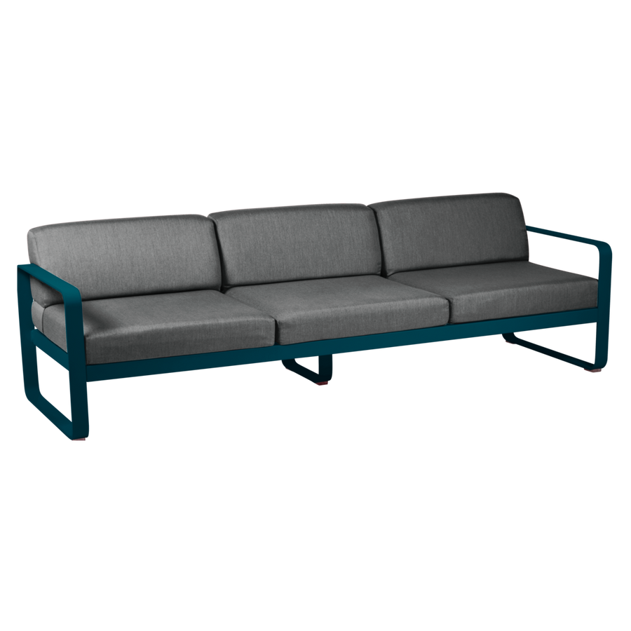 Fermob- Bellevie 3 Seater Sofa - Graphite Grey Cushions