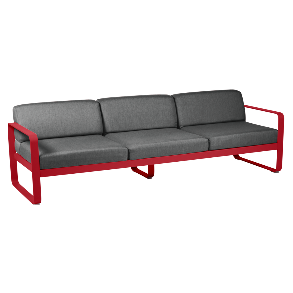 Fermob- Bellevie 3 Seater Sofa - Graphite Grey Cushions