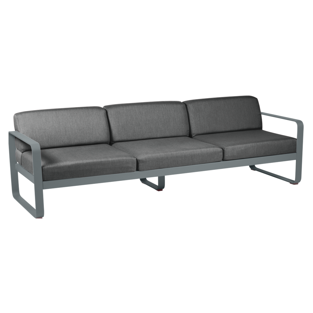 Fermob- Bellevie 3 Seater Sofa - Graphite Grey Cushions