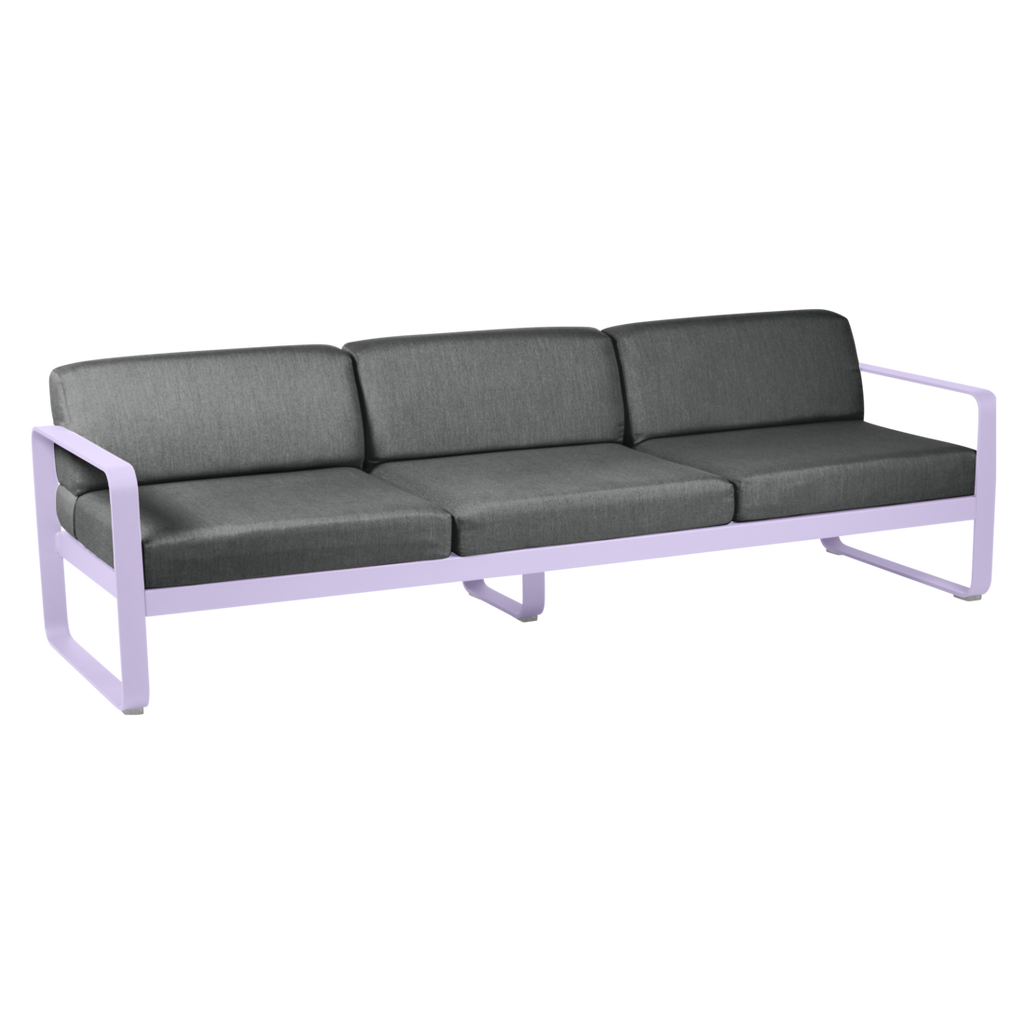Fermob- Bellevie 3 Seater Sofa - Graphite Grey Cushions