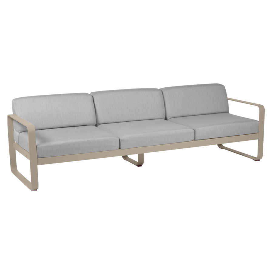 Fermob- Bellevie 3 Seater Sofa - Flannel Grey Cushions