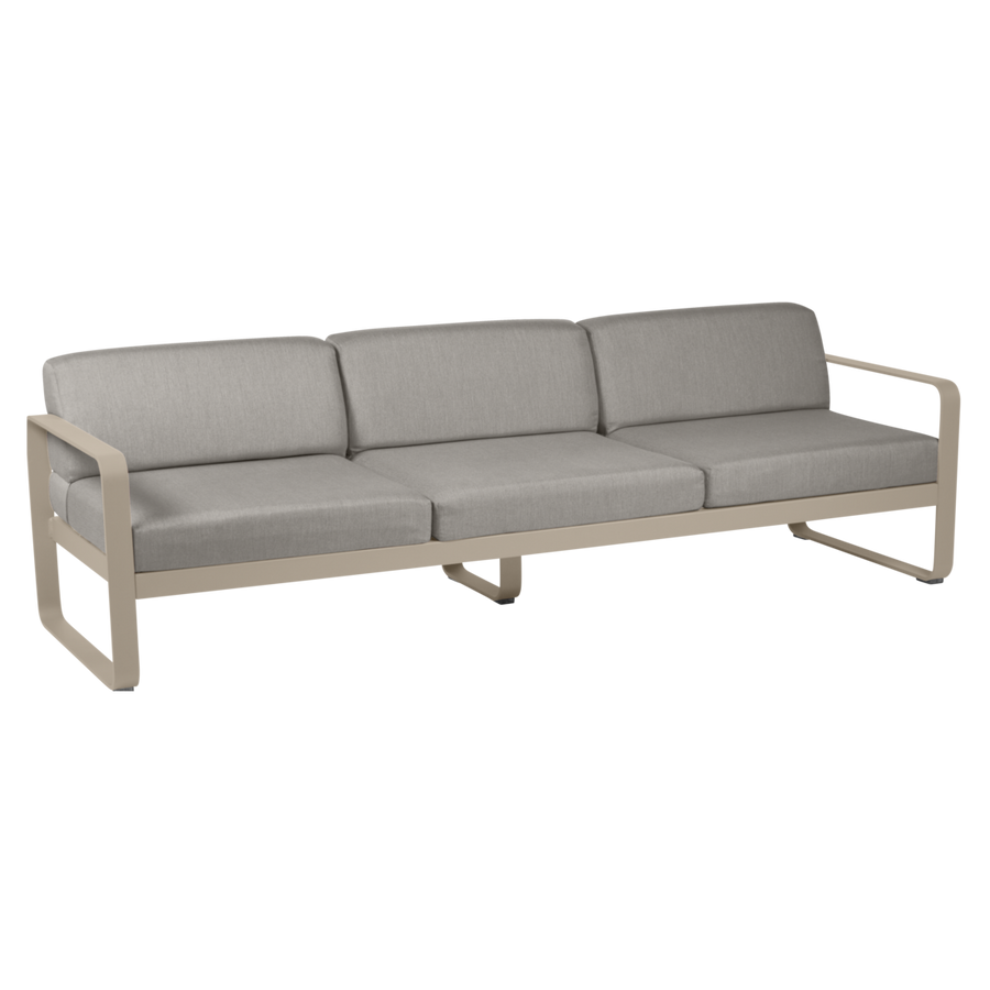 Fermob- Bellevie 3 Seater Sofa - Grey Taupe Cushions