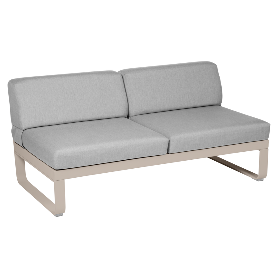 Fermob- Bellevie 2 Seater Central Module - Flannel Grey Cushions