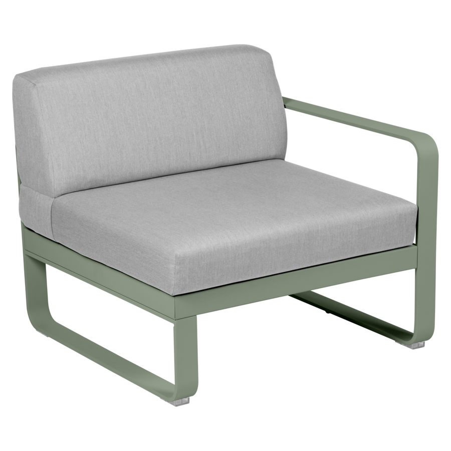 Fermob- Bellevie 1 Seater Right Module - Flannel Grey Cushions