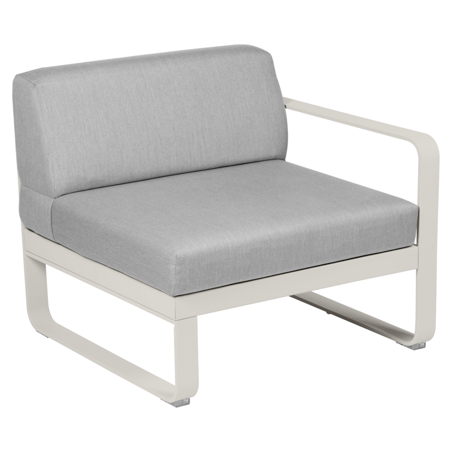 Fermob- Bellevie 1 Seater Right Module - Flannel Grey Cushions