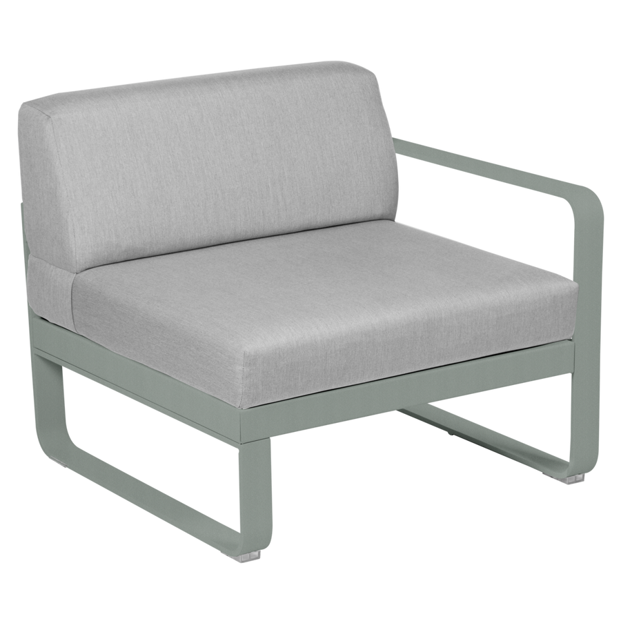 Fermob- Bellevie 1 Seater Right Module - Flannel Grey Cushions
