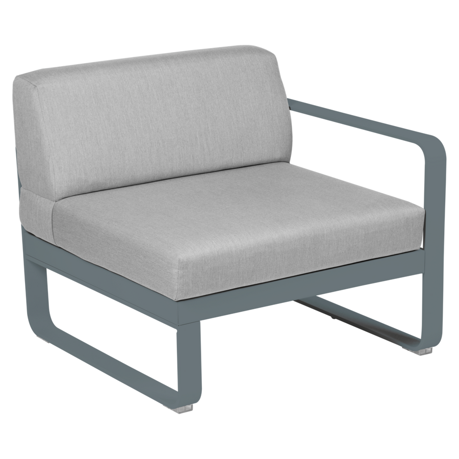 Fermob- Bellevie 1 Seater Right Module - Flannel Grey Cushions