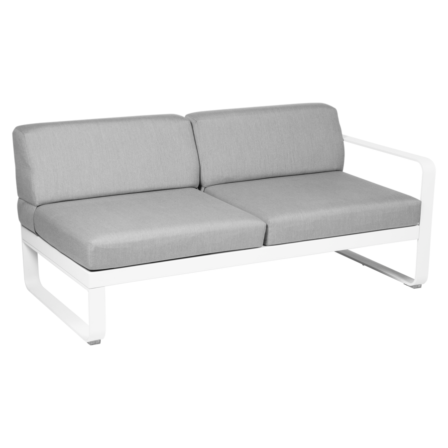 Fermob- Bellevie 2 Seater Right Module - Flannel Grey Cushions