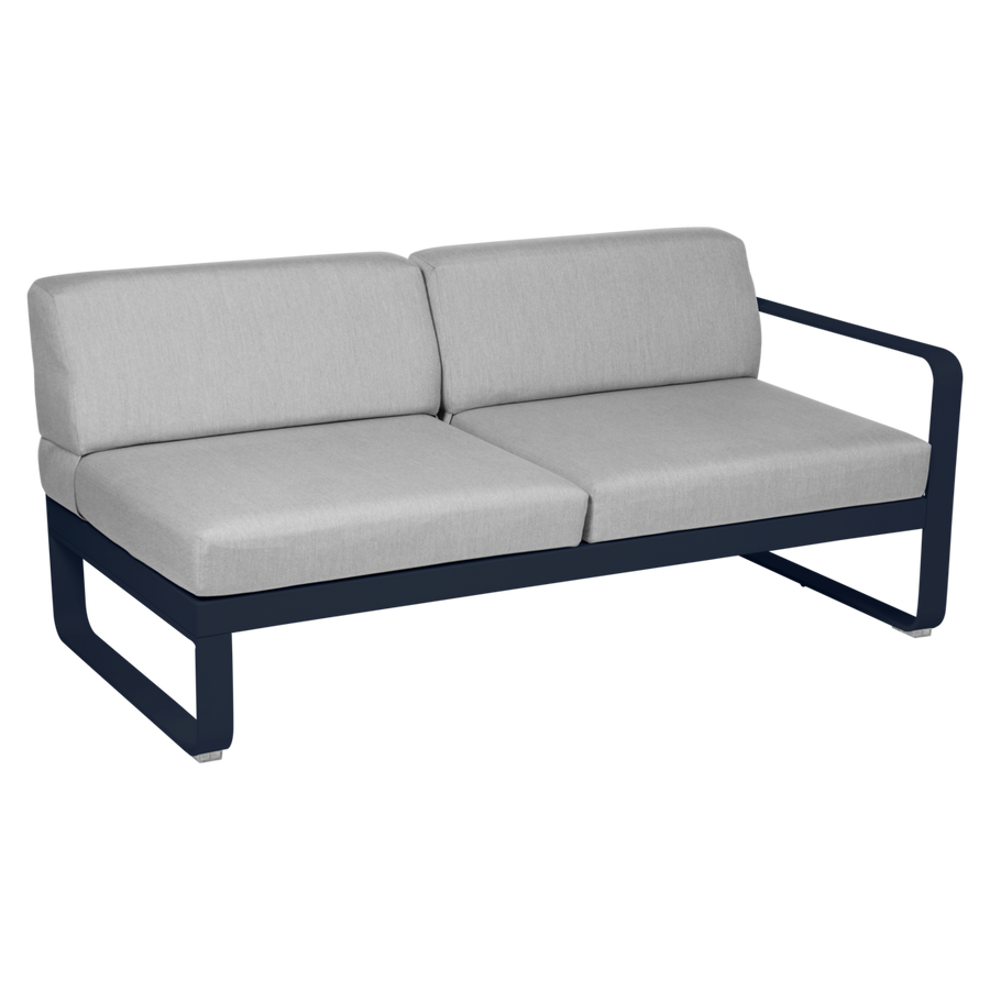 Fermob- Bellevie 2 Seater Right Module - Flannel Grey Cushions