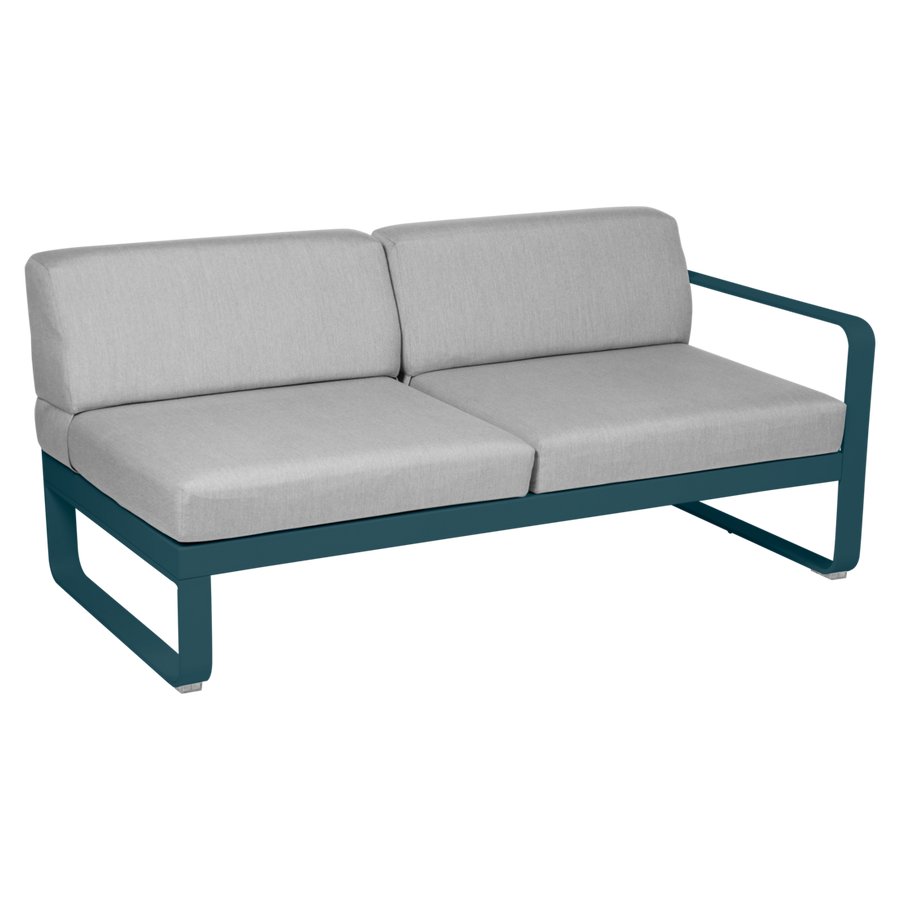 Fermob- Bellevie 2 Seater Right Module - Flannel Grey Cushions
