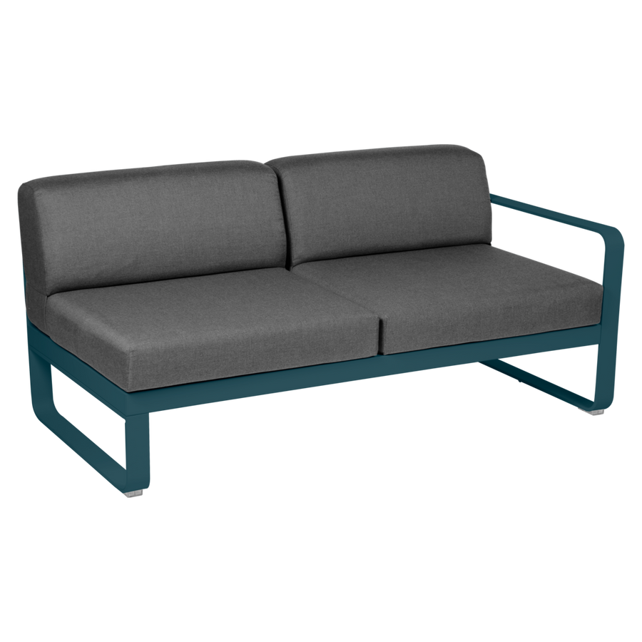 Fermob- Bellevie 2 Seater Right Module - Graphite Grey Cushions