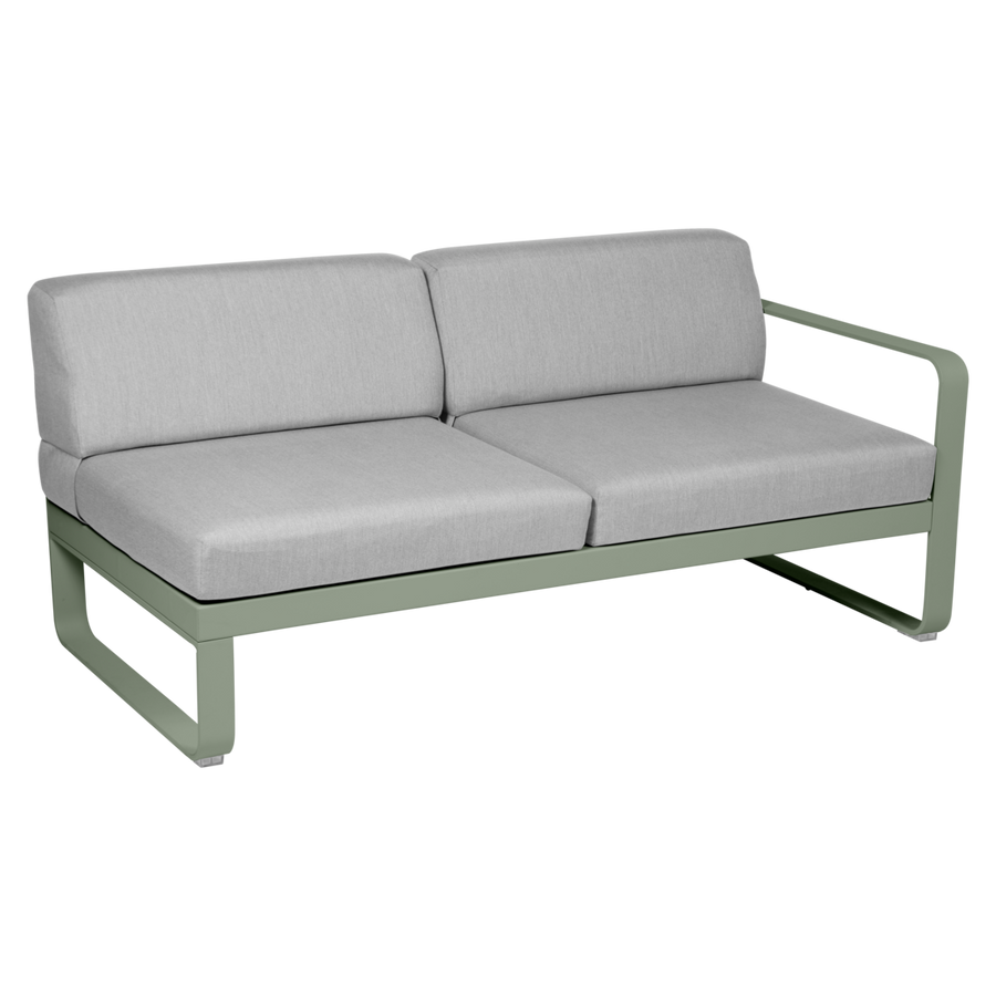 Fermob- Bellevie 2 Seater Right Module - Flannel Grey Cushions
