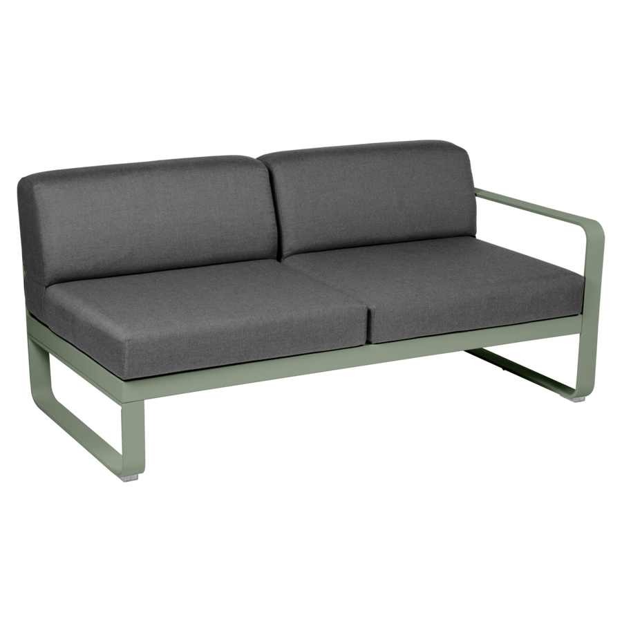 Fermob- Bellevie 2 Seater Right Module - Graphite Grey Cushions