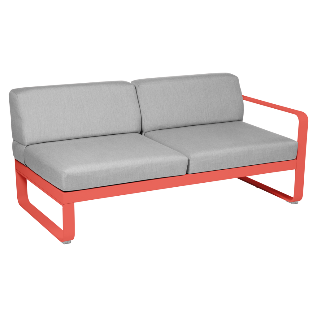 Fermob- Bellevie 2 Seater Right Module - Flannel Grey Cushions