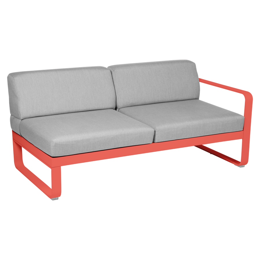 Fermob- Bellevie 2 Seater Right Module - Flannel Grey Cushions