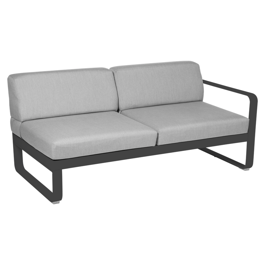 Fermob- Bellevie 2 Seater Right Module - Flannel Grey Cushions