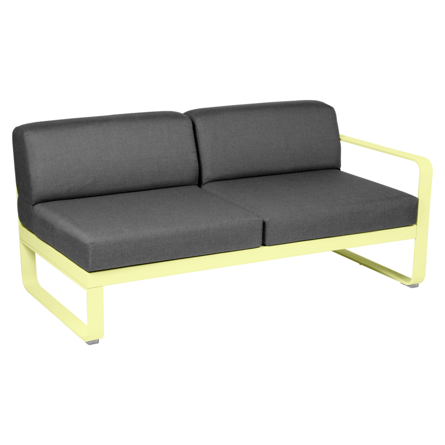 Fermob- Bellevie 2 Seater Right Module - Graphite Grey Cushions