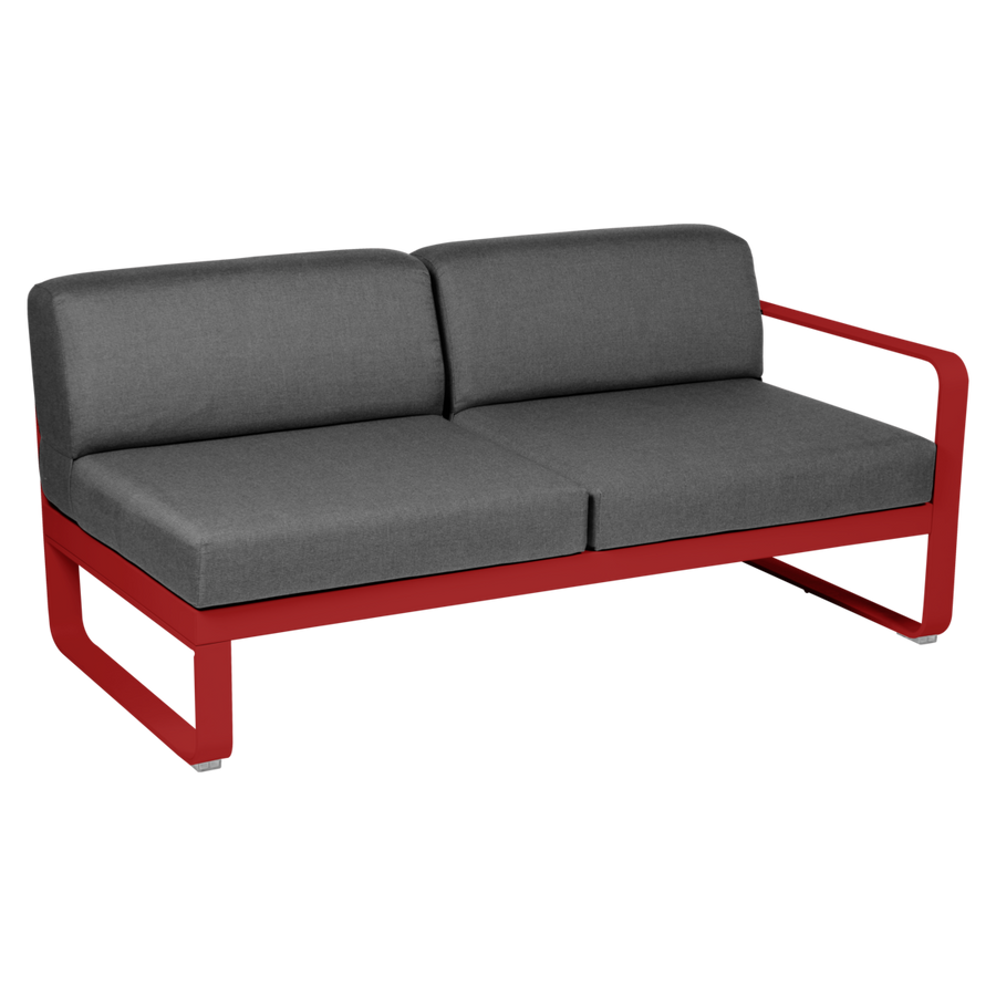 Fermob- Bellevie 2 Seater Right Module - Graphite Grey Cushions
