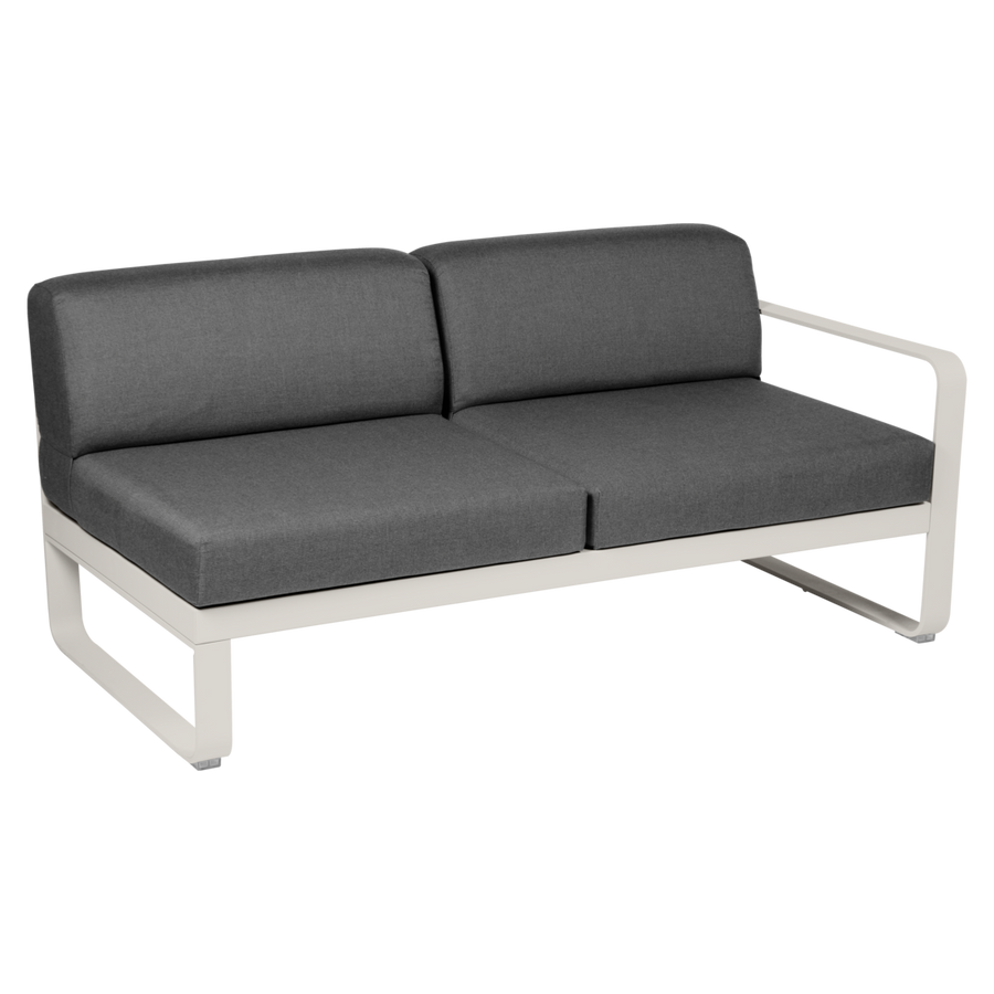 Fermob- Bellevie 2 Seater Right Module - Graphite Grey Cushions
