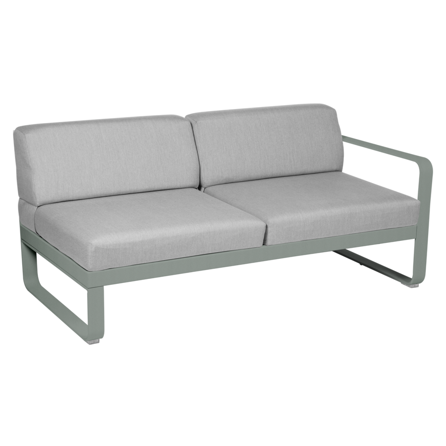 Fermob- Bellevie 2 Seater Right Module - Flannel Grey Cushions