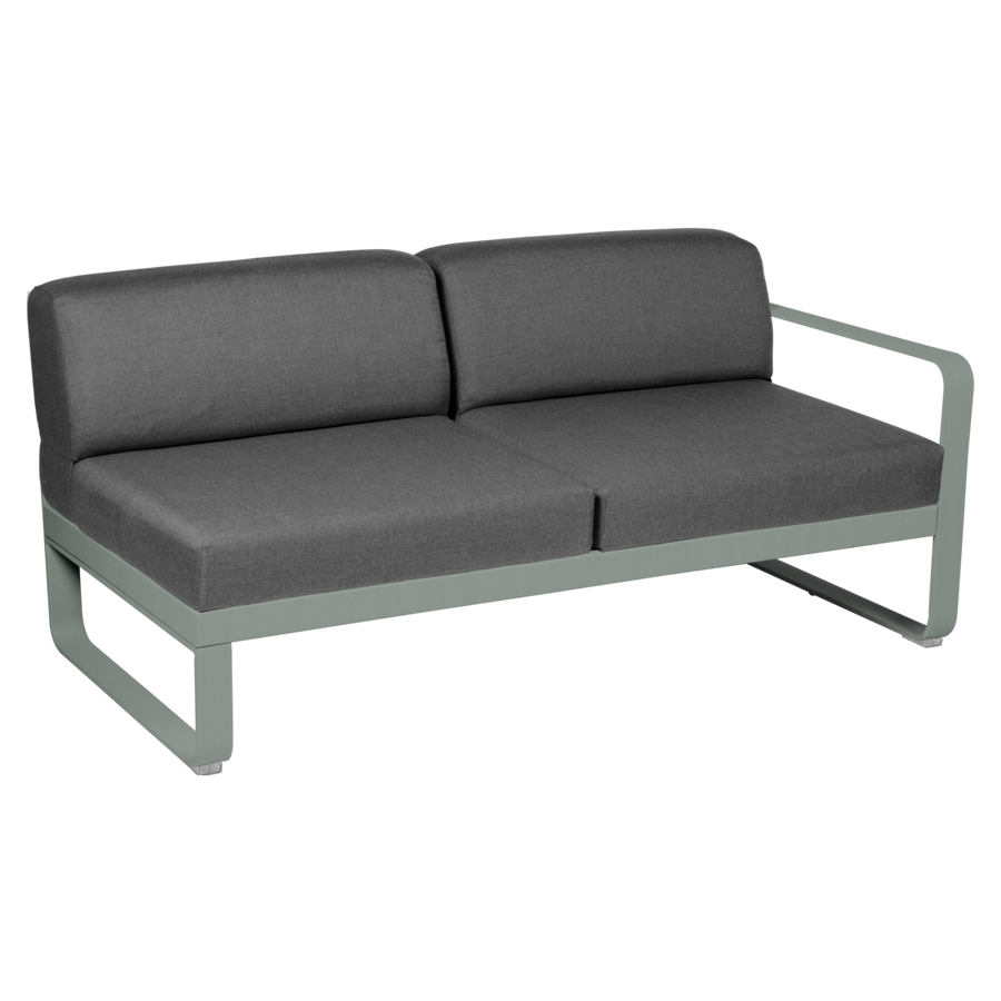 Fermob- Bellevie 2 Seater Right Module - Graphite Grey Cushions