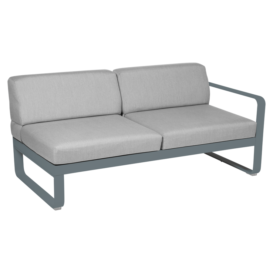 Fermob- Bellevie 2 Seater Right Module - Flannel Grey Cushions