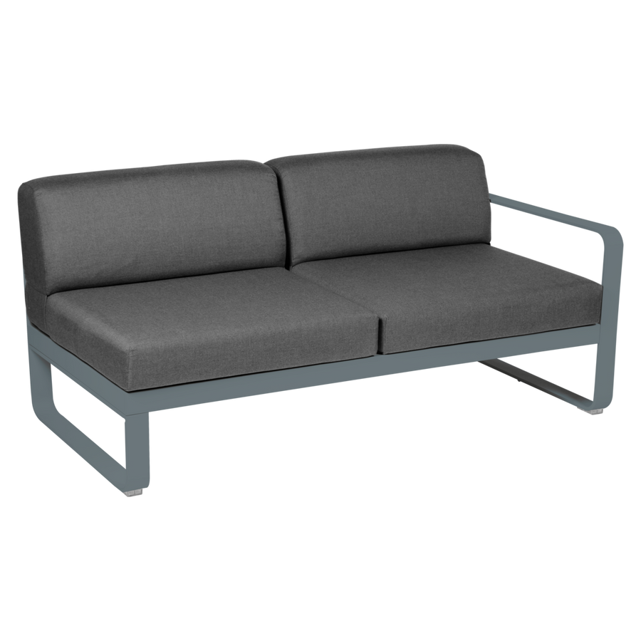 Fermob- Bellevie 2 Seater Right Module - Graphite Grey Cushions