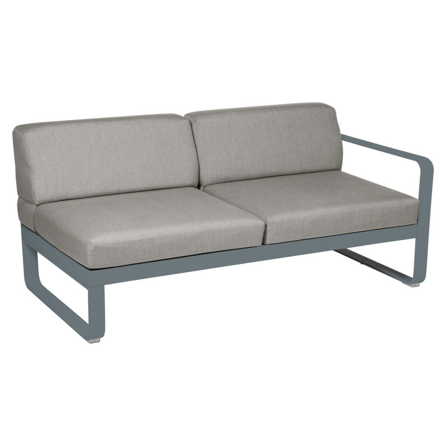 Fermob- Bellevie 2 Seater Right Module - Grey Taupe Cushions
