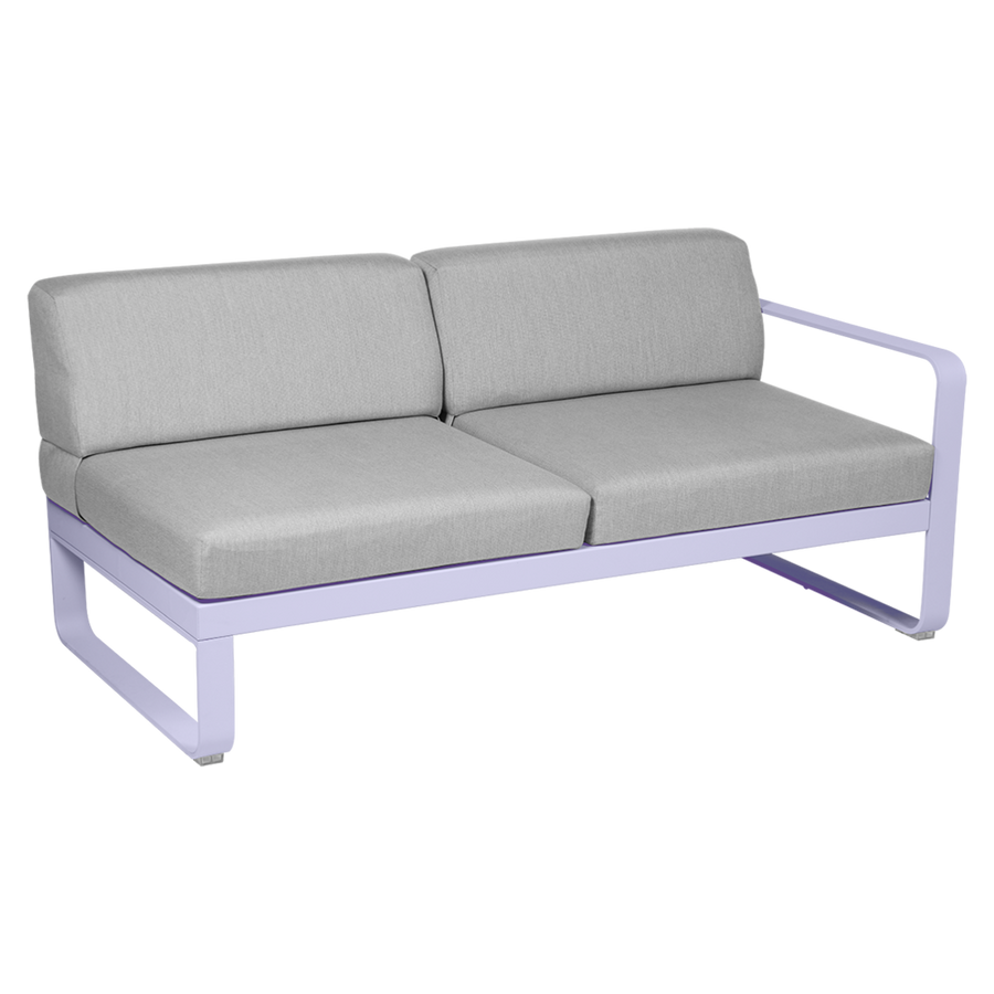 Fermob- Bellevie 2 Seater Right Module - Flannel Grey Cushions