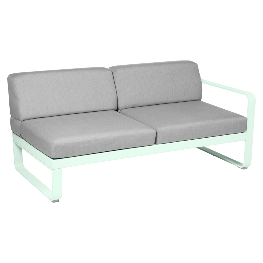 Fermob- Bellevie 2 Seater Right Module - Flannel Grey Cushions
