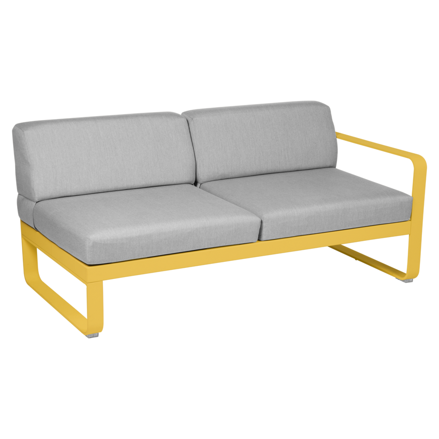 Fermob- Bellevie 2 Seater Right Module - Flannel Grey Cushions