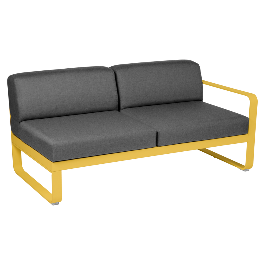 Fermob- Bellevie 2 Seater Right Module - Graphite Grey Cushions