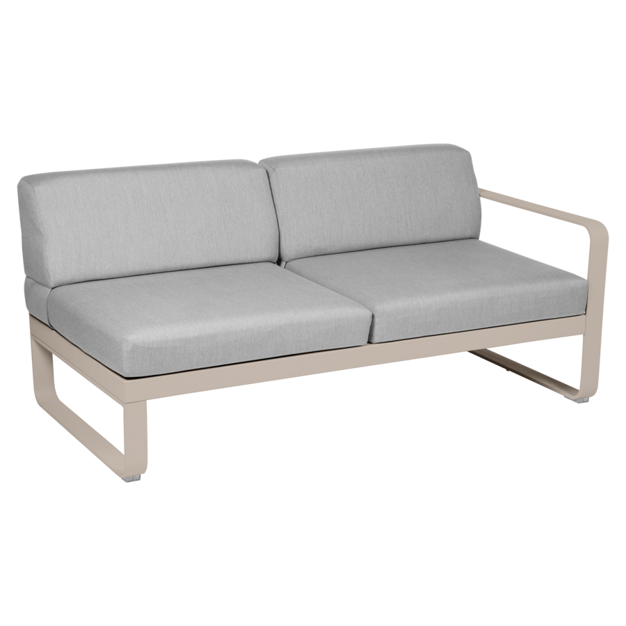 Fermob- Bellevie 2 Seater Right Module - Flannel Grey Cushions