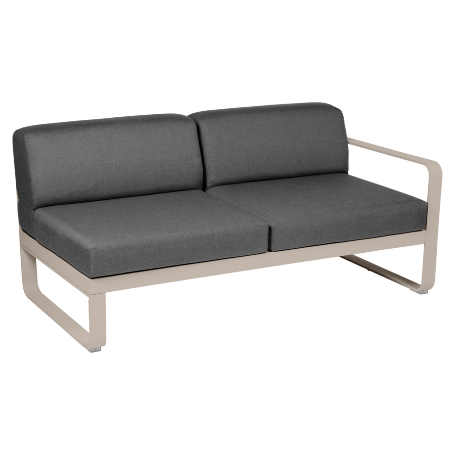 Fermob- Bellevie 2 Seater Right Module - Graphite Grey Cushions