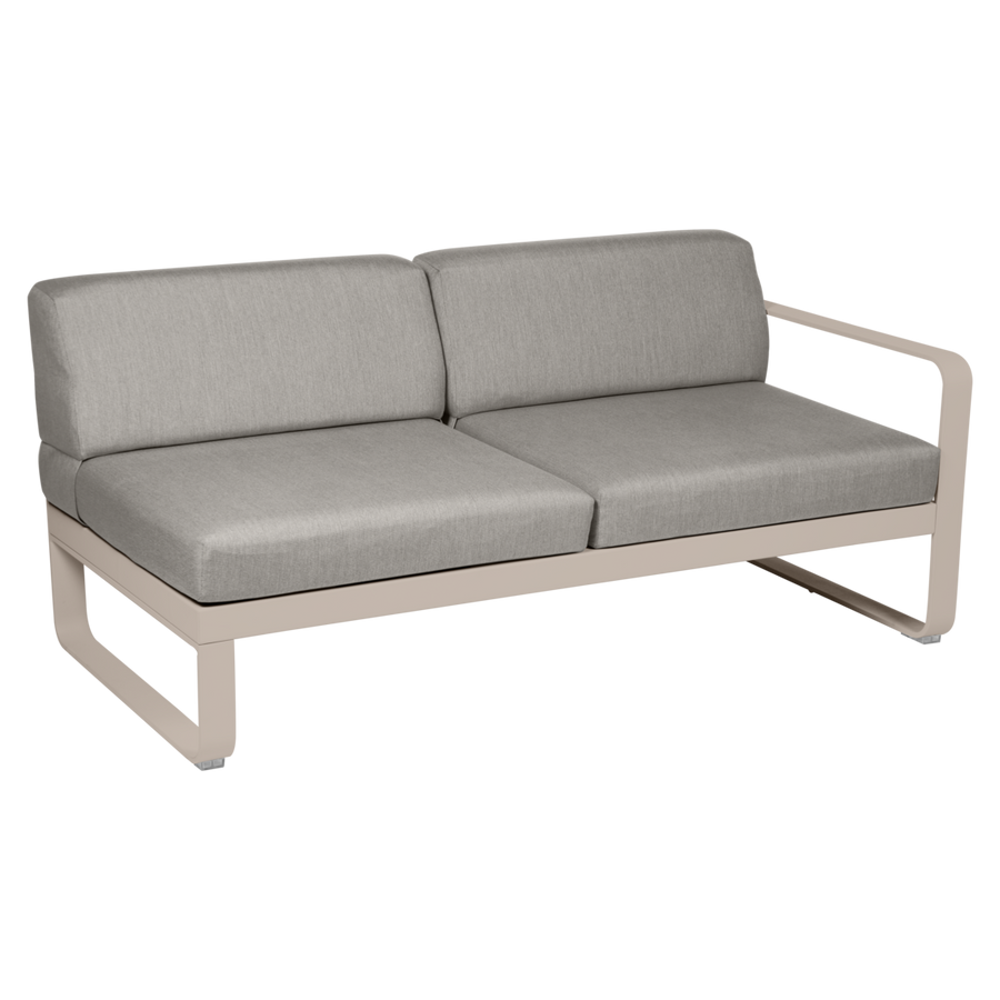 Fermob- Bellevie 2 Seater Right Module - Grey Taupe Cushions