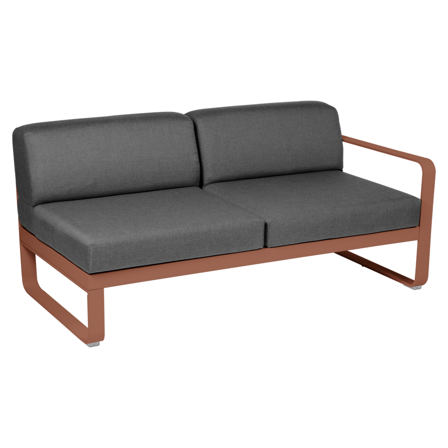 Fermob- Bellevie 2 Seater Right Module - Graphite Grey Cushions
