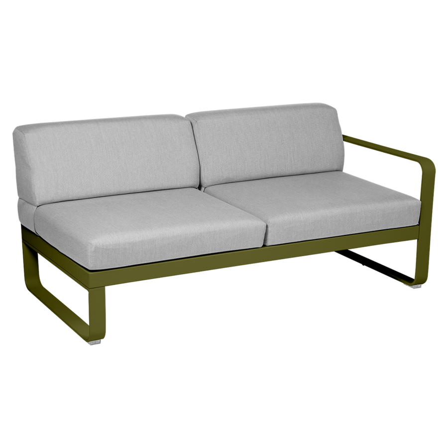 Fermob- Bellevie 2 Seater Right Module - Flannel Grey Cushions