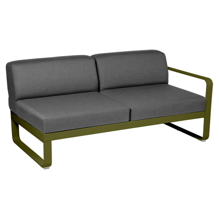 Fermob- Bellevie 2 Seater Right Module - Graphite Grey Cushions