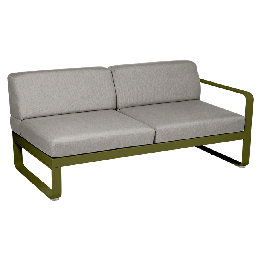 Fermob- Bellevie 2 Seater Right Module - Grey Taupe Cushions