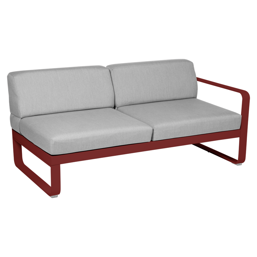 Fermob- Bellevie 2 Seater Right Module - Flannel Grey Cushions