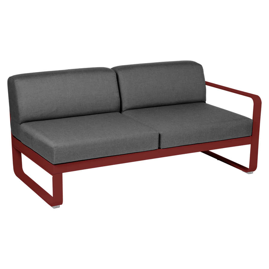 Fermob- Bellevie 2 Seater Right Module - Graphite Grey Cushions