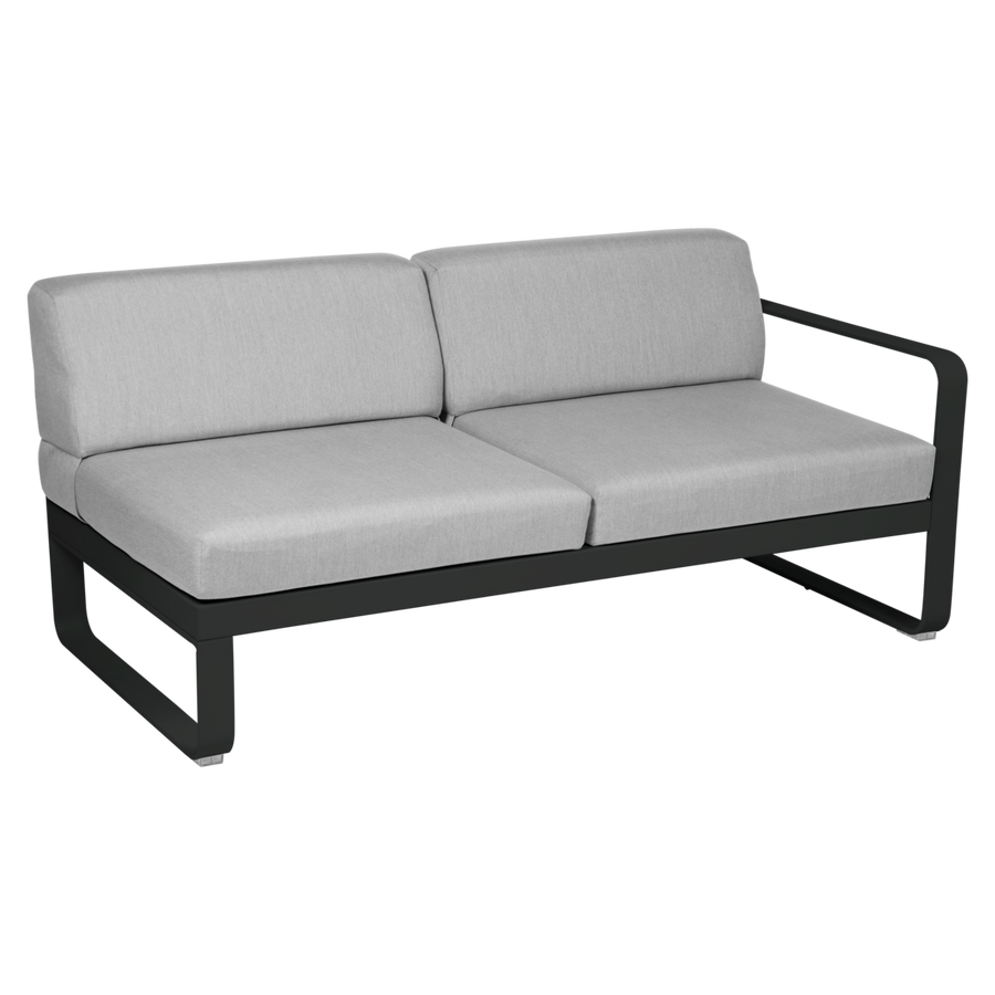 Fermob- Bellevie 2 Seater Right Module - Flannel Grey Cushions