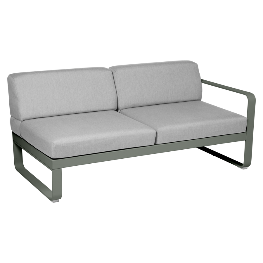 Fermob- Bellevie 2 Seater Right Module - Flannel Grey Cushions