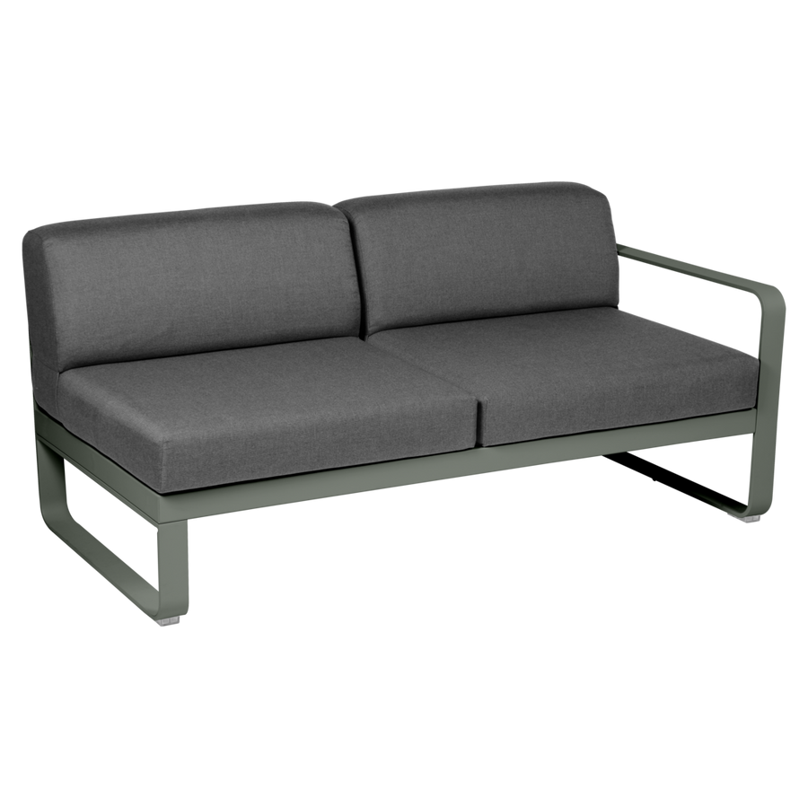 Fermob- Bellevie 2 Seater Right Module - Graphite Grey Cushions