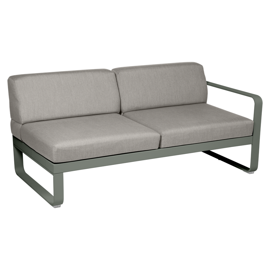 Fermob- Bellevie 2 Seater Right Module - Grey Taupe Cushions
