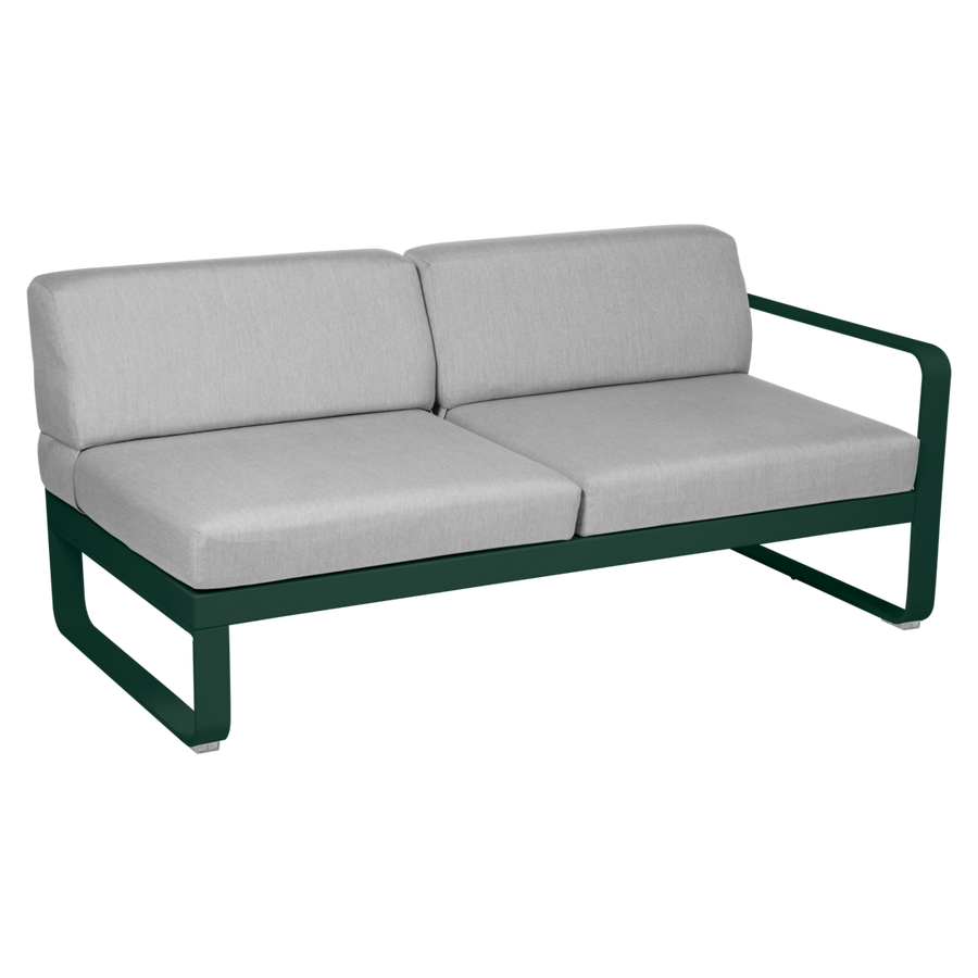 Fermob- Bellevie 2 Seater Right Module - Flannel Grey Cushions
