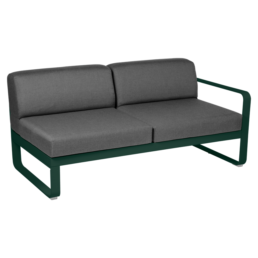 Fermob- Bellevie 2 Seater Right Module - Graphite Grey Cushions