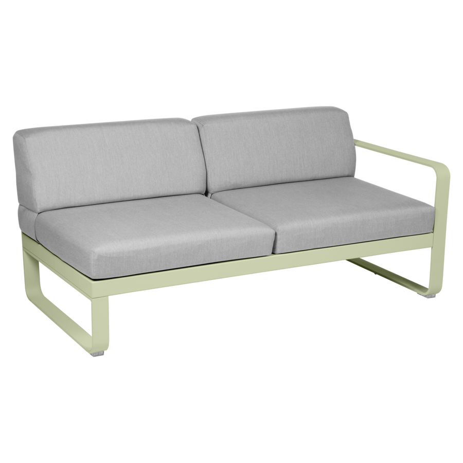 Fermob- Bellevie 2 Seater Right Module - Flannel Grey Cushions
